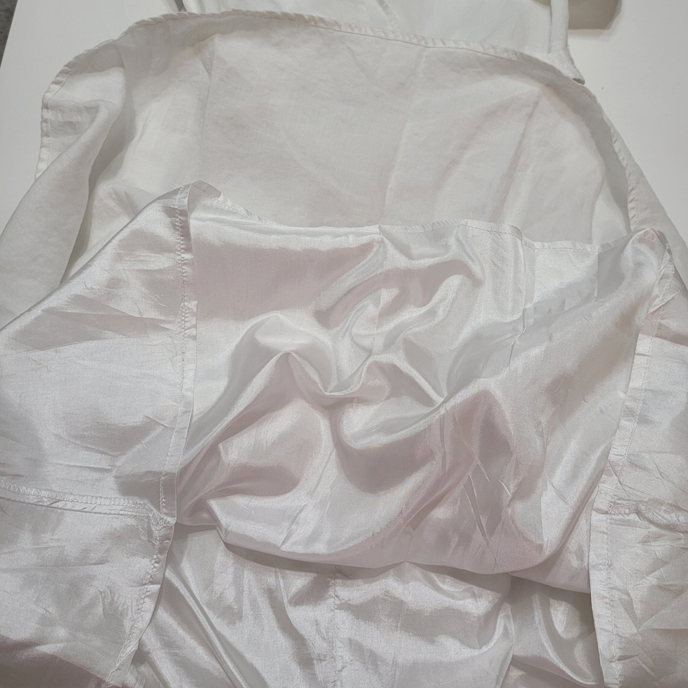 Lino Usa Chic White Midi Shirt Dress 100% Lino Size S - Picture 12 of 12